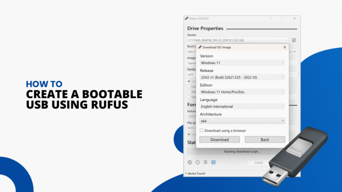 Create bootable USB Rufus